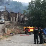 Lusio, en el municipio berciano de Oencia, en León, que ha quedado arrasado por las llamas del incendio que entró en León procedente de Ourense el pasado 16 de agosto. EFE/ Ana F. Barredo